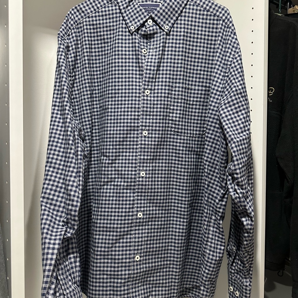 Charles Tyrwhitt Navy Gingham Button Down Shirt